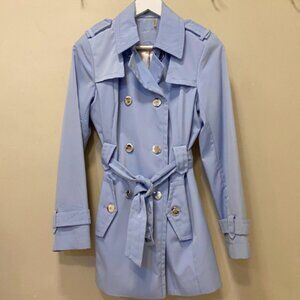Calvin Klein Trench Rain Coat | Excellent Condition | XS | Sky Blue - Mid-Length